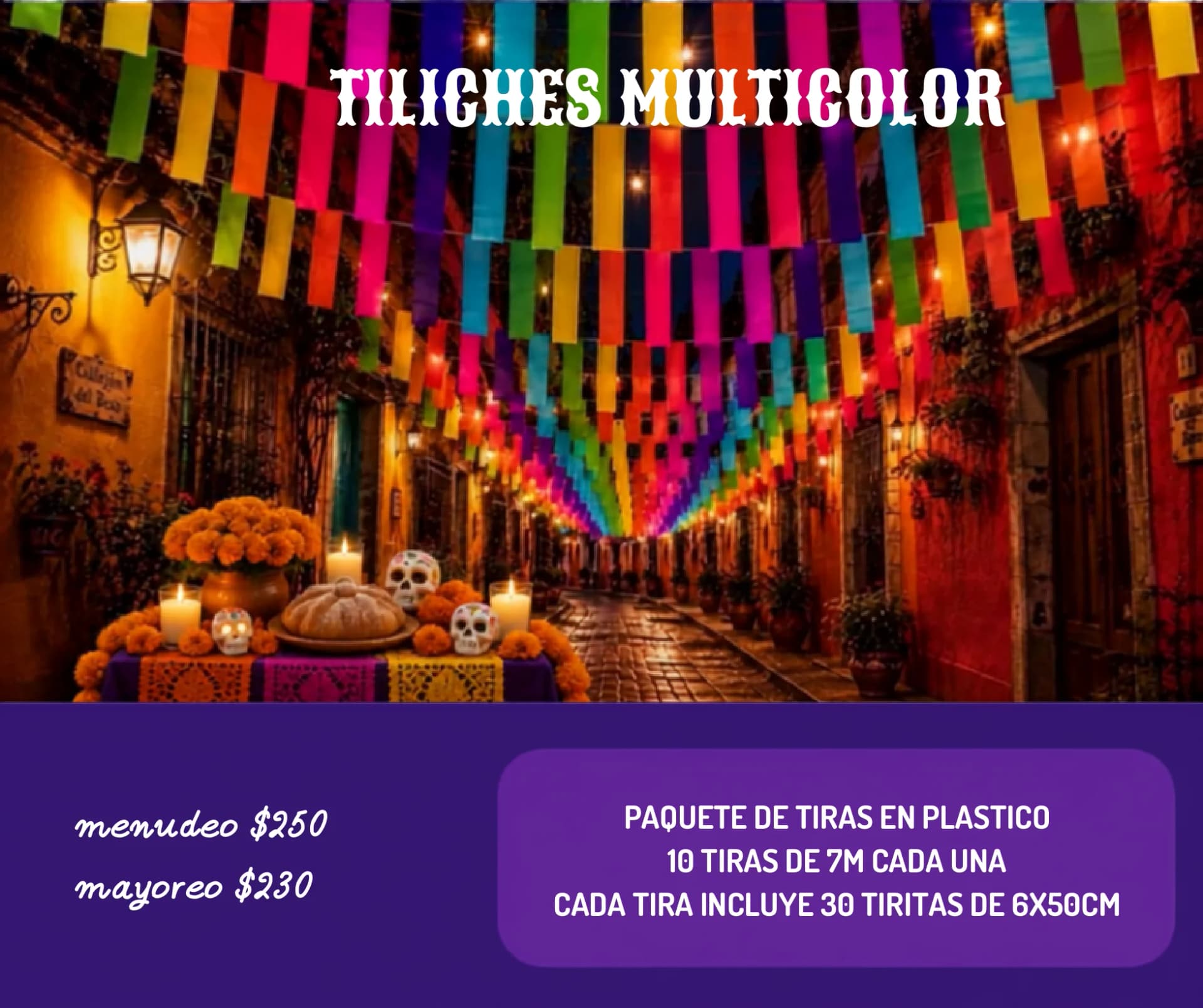 Tiliches Multicolor - Día de Muertos (Plastico) - Catálogo VIP