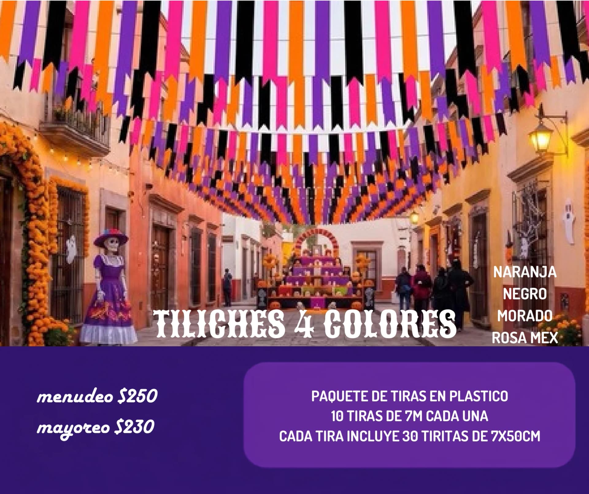 Tiliches 4 Colores - Día de Muertos (Plastico) - Catálogo VIP