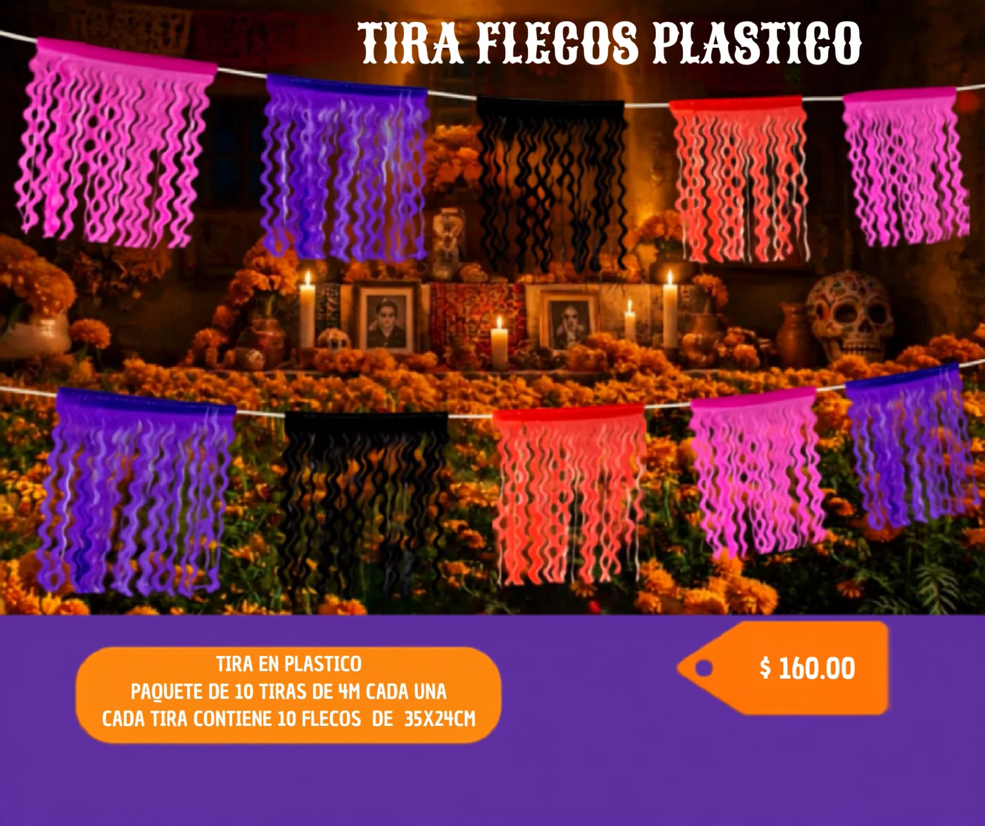 Tira En Plastico - Día de Muertos (Plastico) - Catálogo VIP