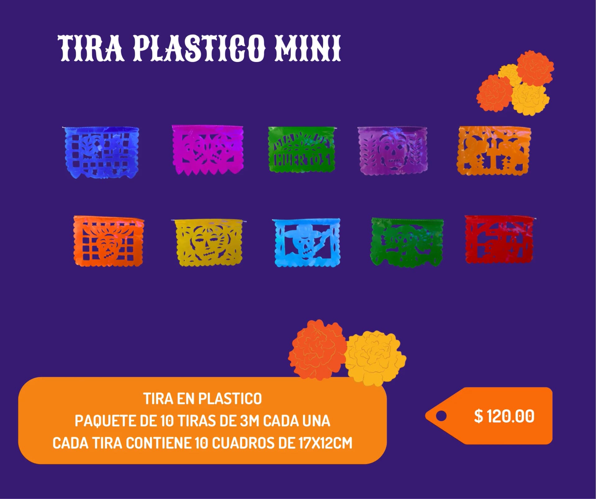 Tira Plastico Mini - Día de Muertos (Plastico) - Catálogo VIP