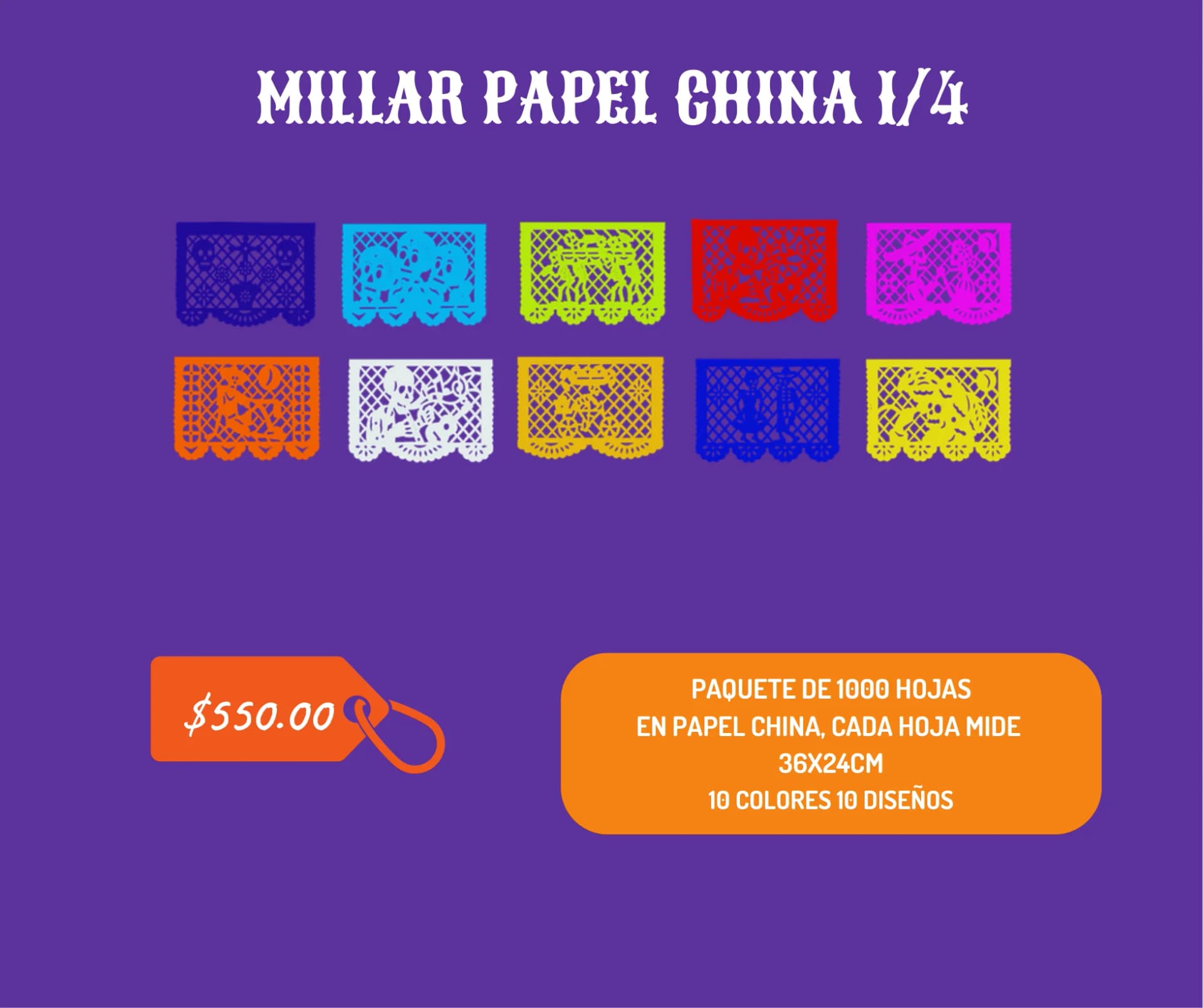 Millar Papel China 1/4 - Día de Muertos (Papel China) - Catálogo VIP