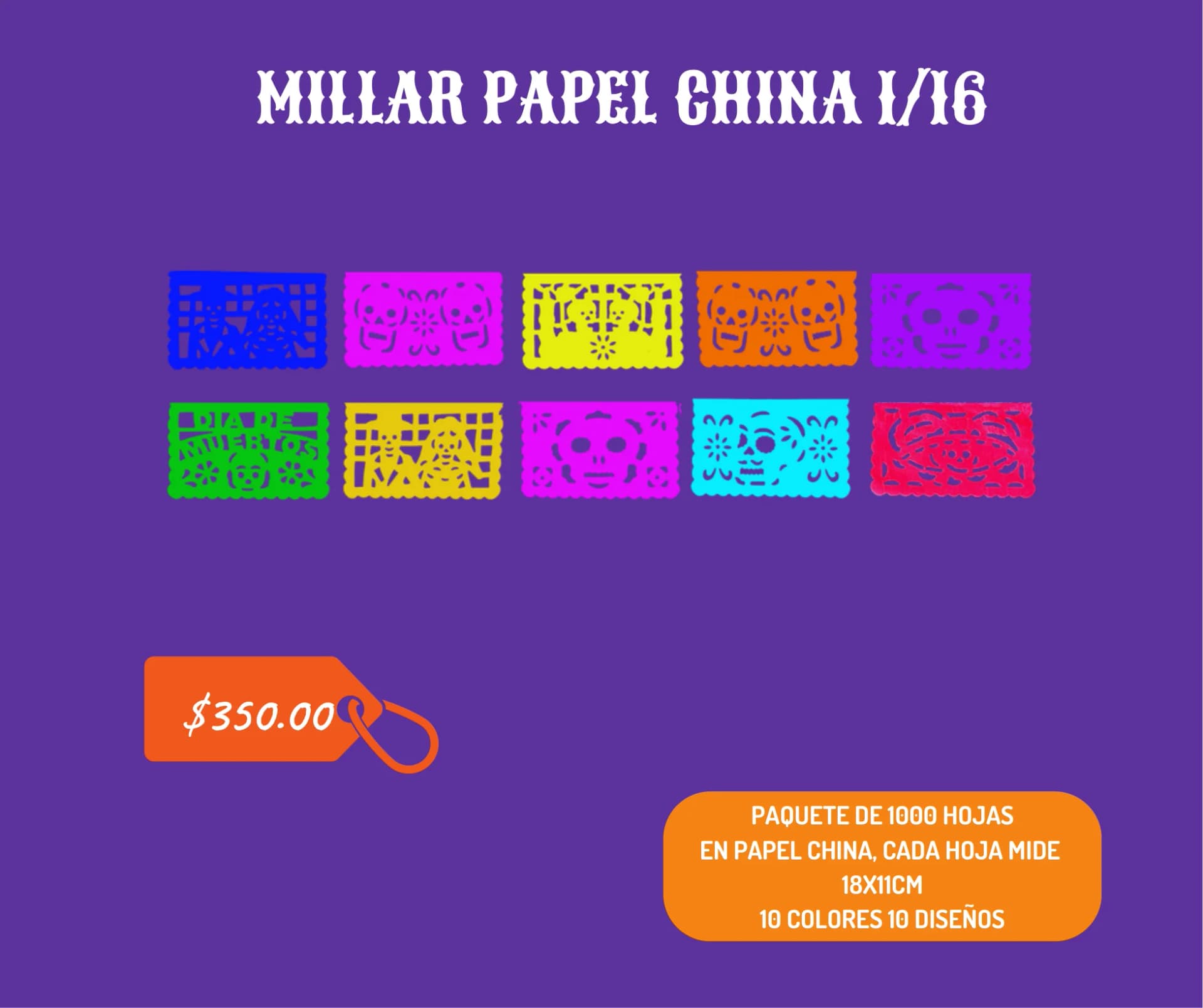 Millar Papel China 1/16 - Día de Muertos (Papel China) - Catálogo VIP