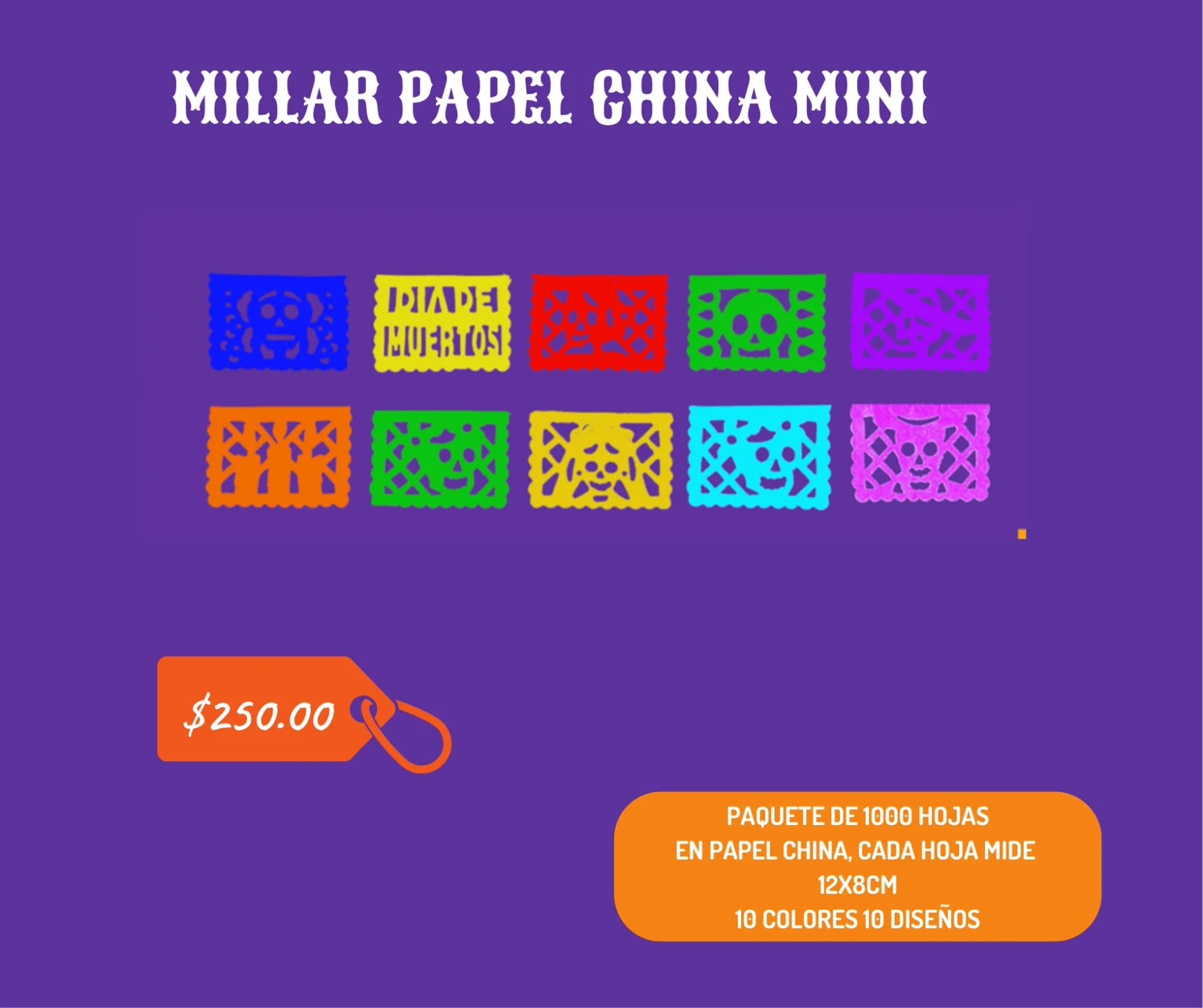 Millar Papel China Mini - Día de Muertos (Papel China) - Catálogo VIP