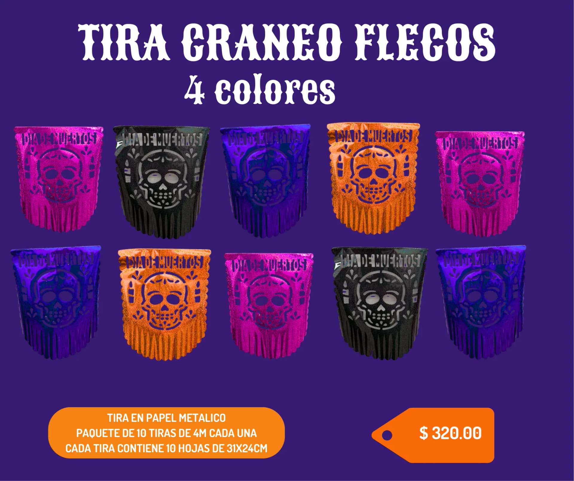 4 Colores - Día de Muertos (Papel Metalico) - Catálogo VIP