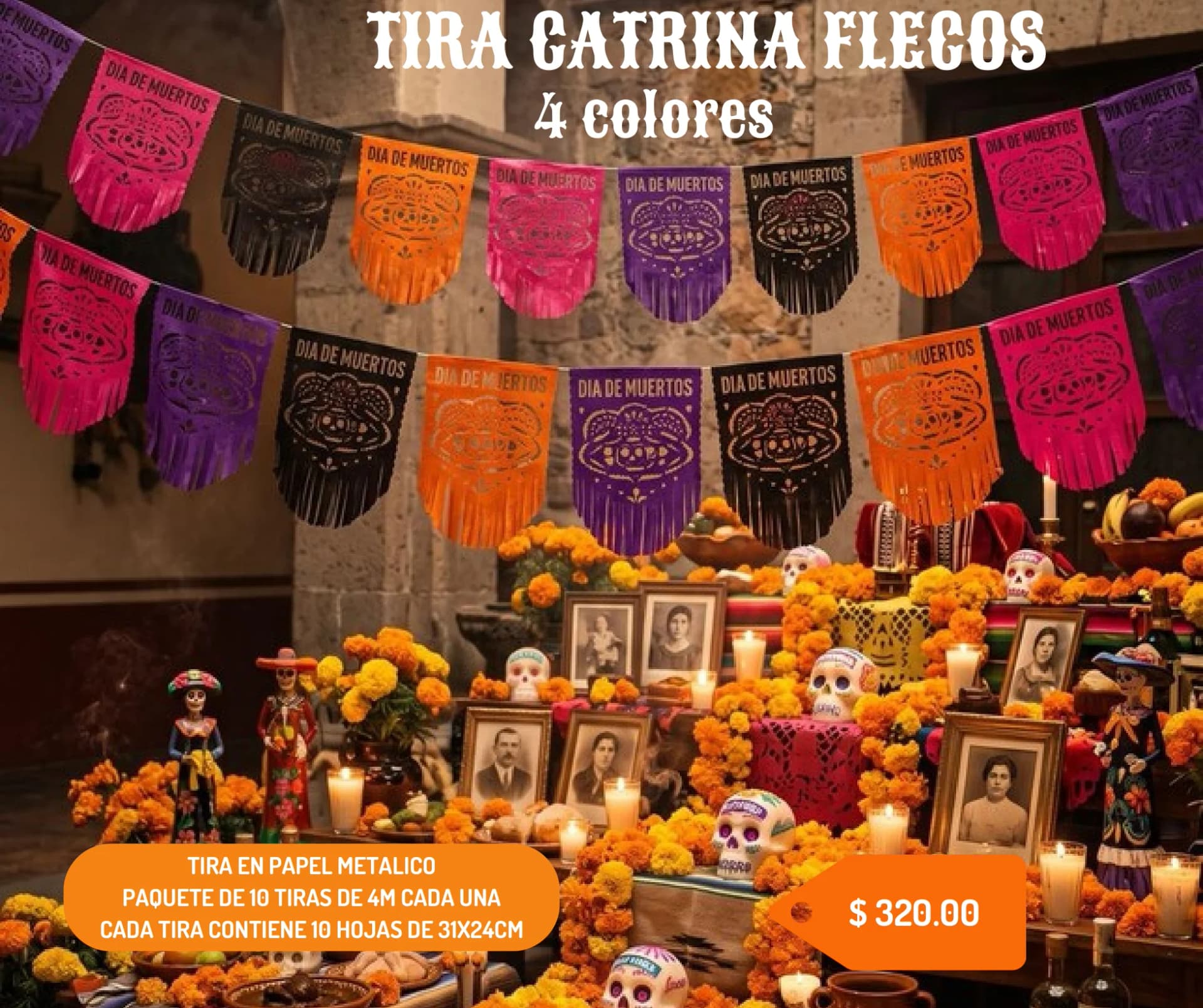 4 Colores - Día de Muertos (Papel Metalico) - Catálogo VIP