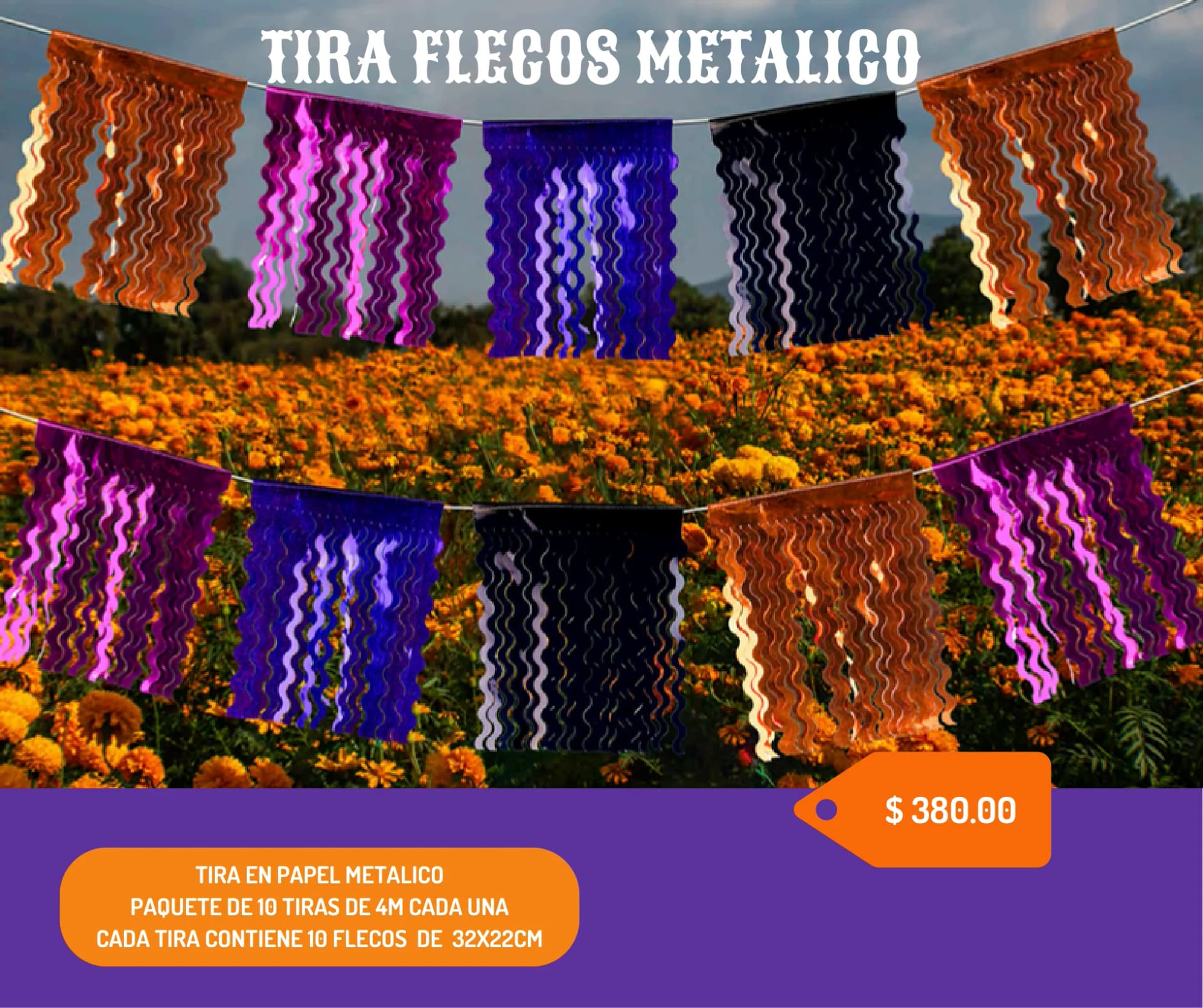 Tira En Papel Metalico - Día de Muertos (Papel Metalico) - Catálogo VIP