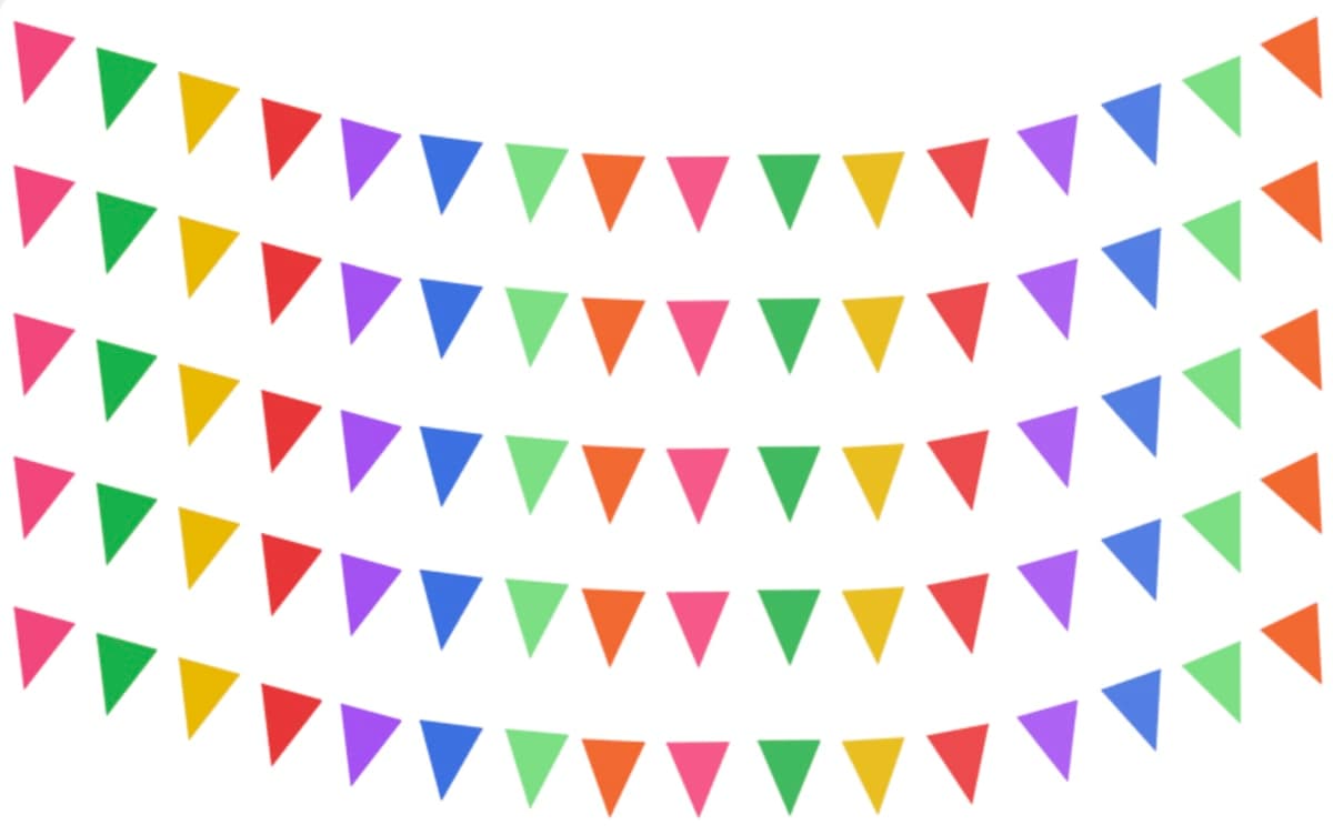 Banderín Liso de Colores en Tira de Plástico Picado - Fabricado en Huixcolotla Puebla por DecorameC Banderin Liso Colores en tira de plastico picado Papel Picado - Papel Picado Auténtico DecorameC