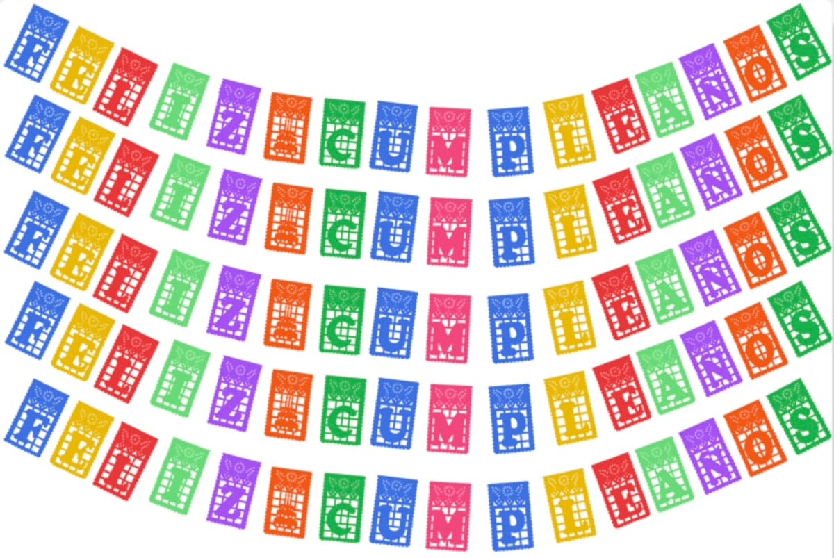 tira de plastico picado feliz cumpleaños Lista para Colgar - Fabricado en Huixcolotla Puebla por DecorameC Tira Para Cumpleaños Plastico Picado Feliz Cumpleaños Enramada lista para colgar - Papel Picado Auténtico DecorameC