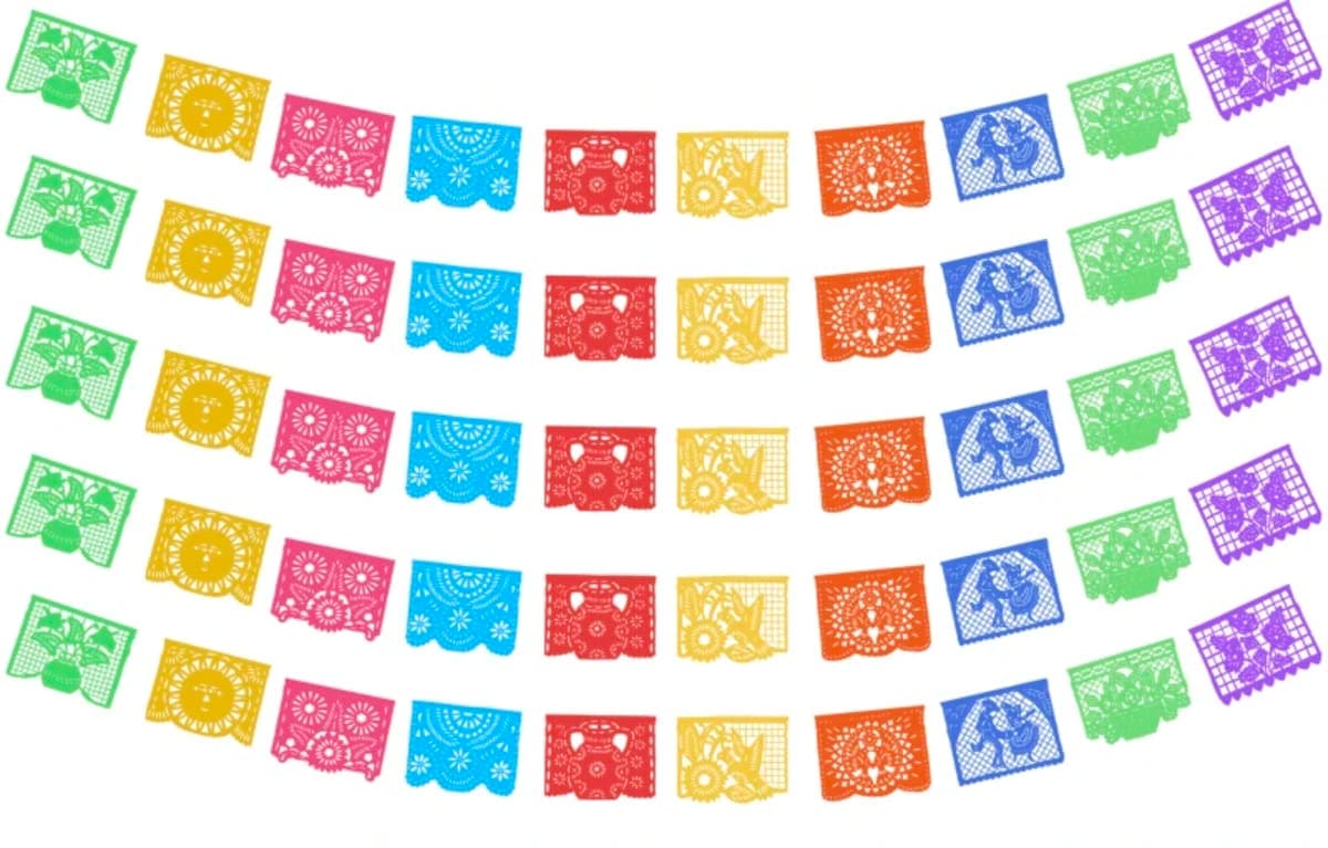 Plástico Picado para Toda Ocasión Multicolor Envio Rapido - Fabricado en Huixcolotla Puebla por DecorameC Plastico Picado para Toda Ocasion Enramada Multicolo - Papel Picado Auténtico DecorameC