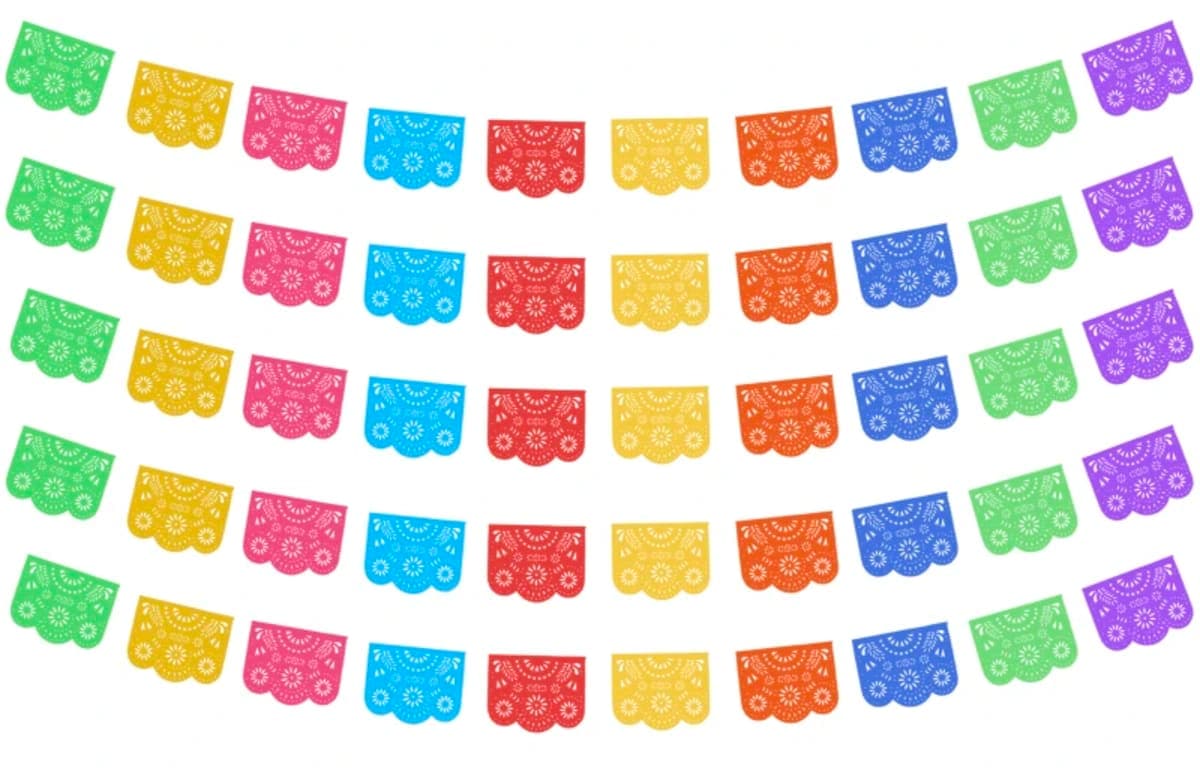 Tira de Plástico Picado Destello Multicolor Lista para Envío - Fabricado en Huixcolotla Puebla por DecorameC Tira Destello Multicolor Toda Ocasion lista para envio - Papel Picado Auténtico DecorameC
