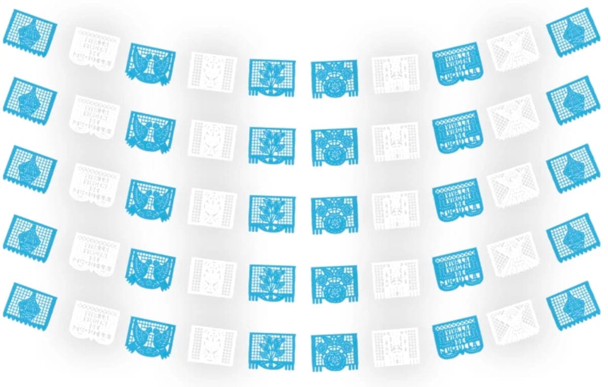 Tira de Plástico Picado Virgen de Juquila LIsta para Envio - Fabricado en Huixcolotla Puebla por DecorameC Tira Virgen de Juquila Enramada Plastico Picado - Papel Picado Auténtico DecorameC