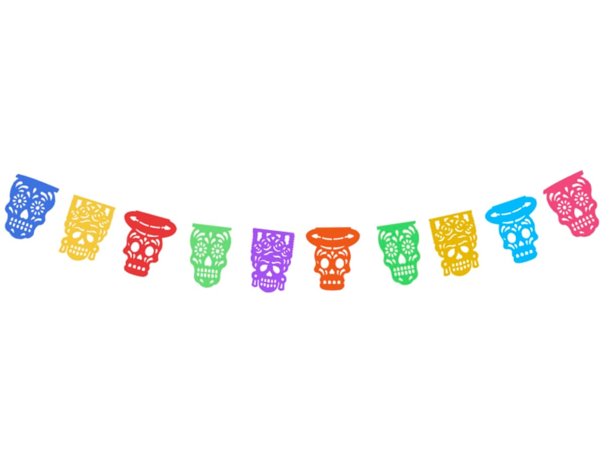 Mini Tira de Plástico Picado Día de Muertos Catrines - Fabricado en Huixcolotla Puebla por DecorameC Mini Tira de Plastico Picado para Dia de Muertos Catrines Papel Picado DECORAMEC - Papel Picado Auténtico DecorameC