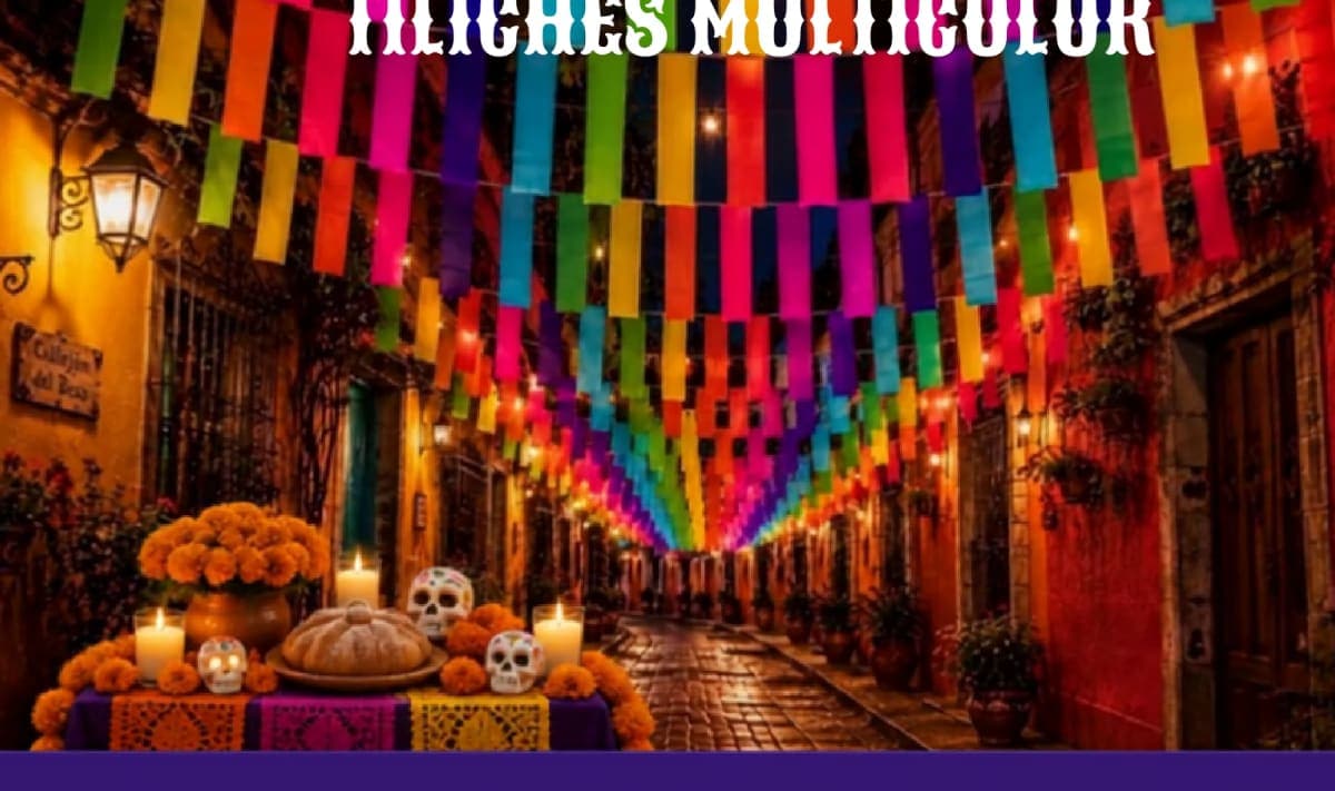 Tiliches Multicolor - Día de Muertos (Plastico) - Fabricado en Huixcolotla Puebla por DecorameC Tiliches Multicolor - Día de Muertos (Plastico) - Diseño - Papel Picado Auténtico DecorameC