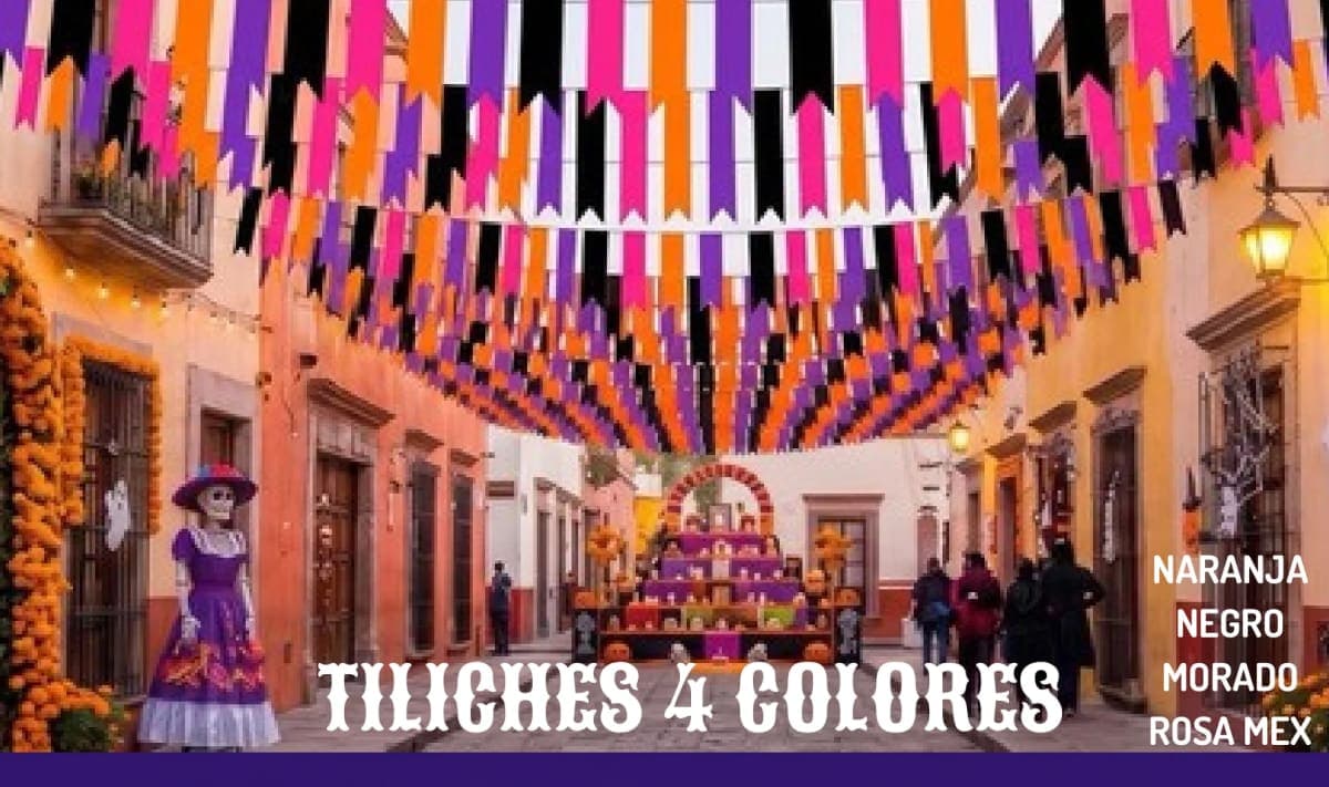 Tiliches 4 Colores - Día de Muertos (Plastico) - Fabricado en Huixcolotla Puebla por DecorameC Tiliches 4 Colores - Día de Muertos (Plastico) - Diseño - Papel Picado Auténtico DecorameC