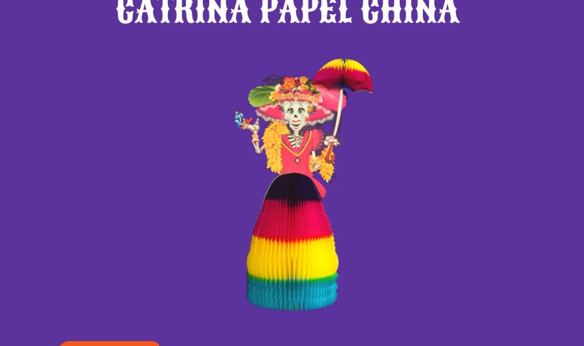 Catrina Papel China - Día de Muertos (Papel China) - Fabricado en Huixcolotla Puebla por DecorameC Catrina Papel China - Día de Muertos (Papel China) - Diseño - Papel Picado Auténtico DecorameC