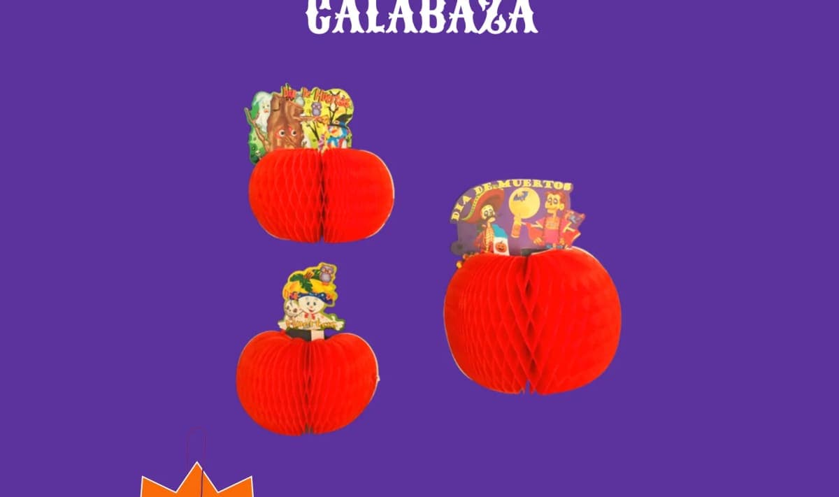 Calabaza - Día de Muertos (Papel China) - Fabricado en Huixcolotla Puebla por DecorameC Calabaza - Día de Muertos (Papel China) - Diseño - Papel Picado Auténtico DecorameC
