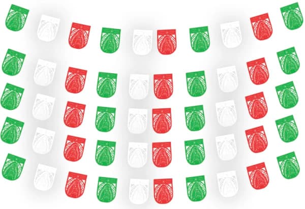 Enramada Virgen de Guadalupe 12 de Diciembre Tricolor | Papel Picado DecorameC Huixcolotla Puebla Enramada Virgen de Guadalupe 12 de diciembre tricolor en plastico picado - Papel Picado Artesanal DecorameC