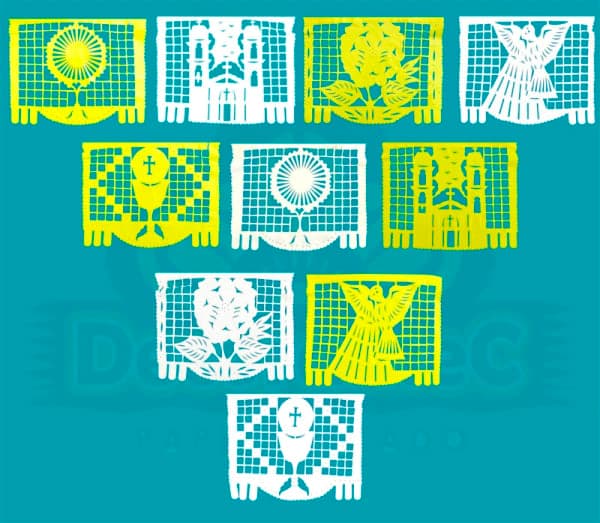 Tira de Plastico Picado Religioso PaPel Picado DECORAMEC | Papel Picado DecorameC Huixcolotla Puebla Tira de Plastico Picado Religioso PaPel Picado - Papel Picado Artesanal DecorameC