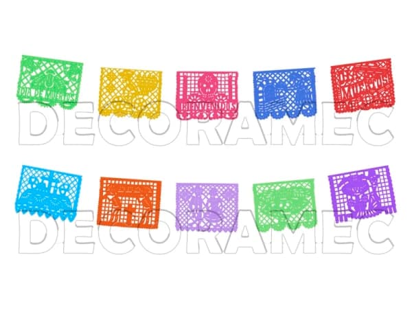 Papel Picado de Día de Muertos en Plástico Picado | Papel Picado DecorameC Huixcolotla Puebla Papel Picado Dia de Muertos Plastico Picado - Papel Picado Artesanal DecorameC