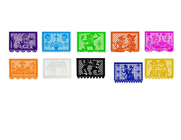 Papel Picado Por Millar Pliego Completo para Día de Muertos | Papel Picado DecorameC Huixcolotla Puebla Millar de Papel Picado - Papel Picado Artesanal DecorameC