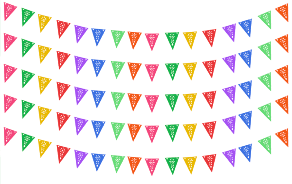 Banderín Multicolor de Plástico Picado para Toda Ocasión | Papel Picado DecorameC Huixcolotla Puebla Banderin Multicolor Toda Ocasion listo para colgar en plastico picado - Papel Picado Artesanal DecorameC