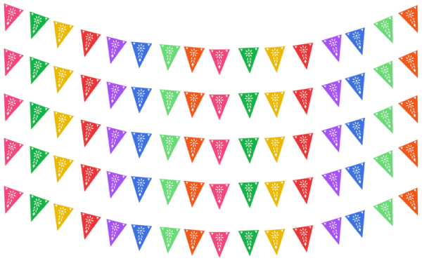 Banderín Calado con Flor Tira de Plástico Triangular | Papel Picado DecorameC Huixcolotla Puebla banderin calado colores con flor Tira de Plastico Triangular - Papel Picado Artesanal DecorameC