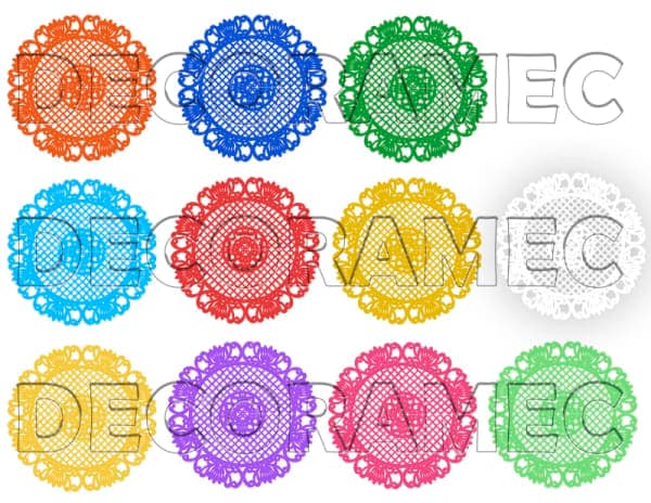 Mantel Circular de Plástico Picado para Eventos | DECORAMEC | Papel Picado DecorameC Huixcolotla Puebla Mantel Circular para Servicio en plastico picado - Papel Picado Artesanal DecorameC