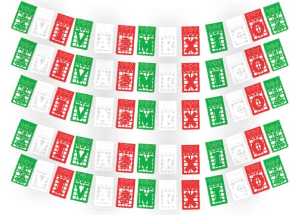 Tira de Plástico Picado Viva México | Fiestas Patrias | Papel Picado DecorameC Huixcolotla Puebla Tira Viva Mexico Tira de Plastico Picado Fiestas Patrias Tricolor - Papel Picado Artesanal DecorameC