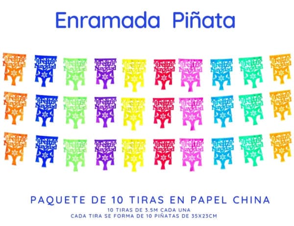 Enramada de Papel Picado Piñata Feliz Navidad Para Exterior | Papel Picado DecorameC Huixcolotla Puebla Enramada Piñata Feliz Navidad Papel Picado DECORAMEC - Papel Picado Artesanal DecorameC