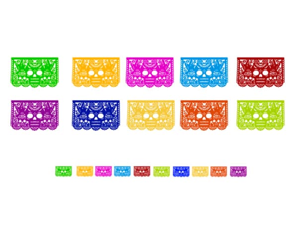 Tira 1/4 Papel Picado Día de Muertos Láser | Decoramec | Papel Picado DecorameC Huixcolotla Puebla Tira 1/4 Papel Picado Día de Muertos Láser | Decoramec - Papel Picado Artesanal DecorameC
