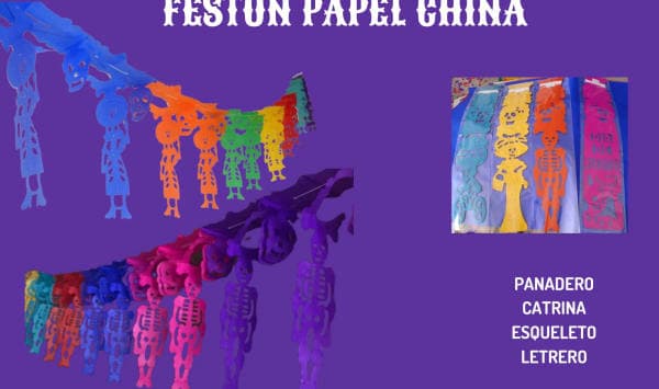 Feston Papel China - Día de Muertos (Papel China) | Papel Picado DecorameC Huixcolotla Puebla Feston Papel China - Día de Muertos (Papel China) - Diseño - Papel Picado Artesanal DecorameC