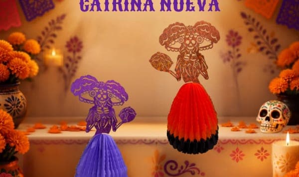 Catrina Nueva - Día de Muertos (Papel China) | Papel Picado DecorameC Huixcolotla Puebla Catrina Nueva - Día de Muertos (Papel China) - Diseño - Papel Picado Artesanal DecorameC