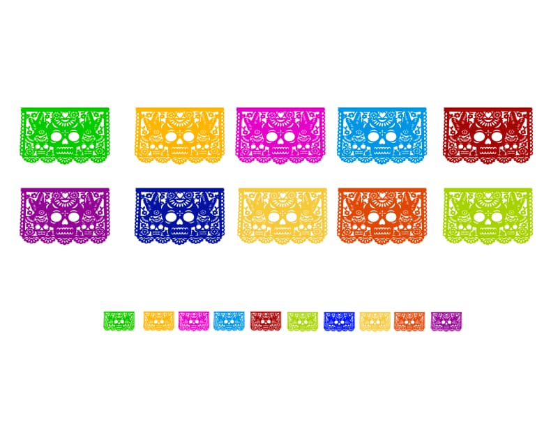 Tira 1/4 Papel Picado Día de Muertos Láser | Decoramec | Papel Picado DecorameC Huixcolotla Puebla Tira 1/4 Papel Picado Día de Muertos Láser | Decoramec - Papel Picado Artesanal DecorameC