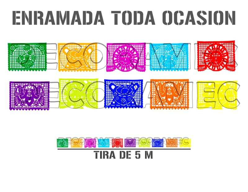Enramada Papel Picado Toda Ocasion Lista Para envio DECORAMEC