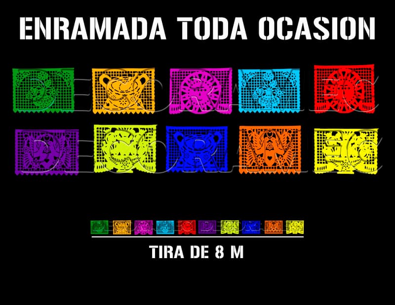 Enramada Papel Picado Toda Ocasion Lista Para envio DECORAMEC