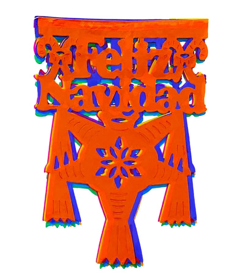 Papel Picado Navidad Piñata Multicolor Lista para Envio