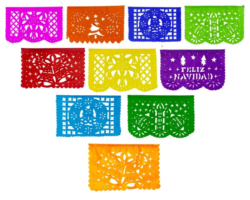 Papel Picado de Navidad 1/4 de Pliego | Decoración Navideña
