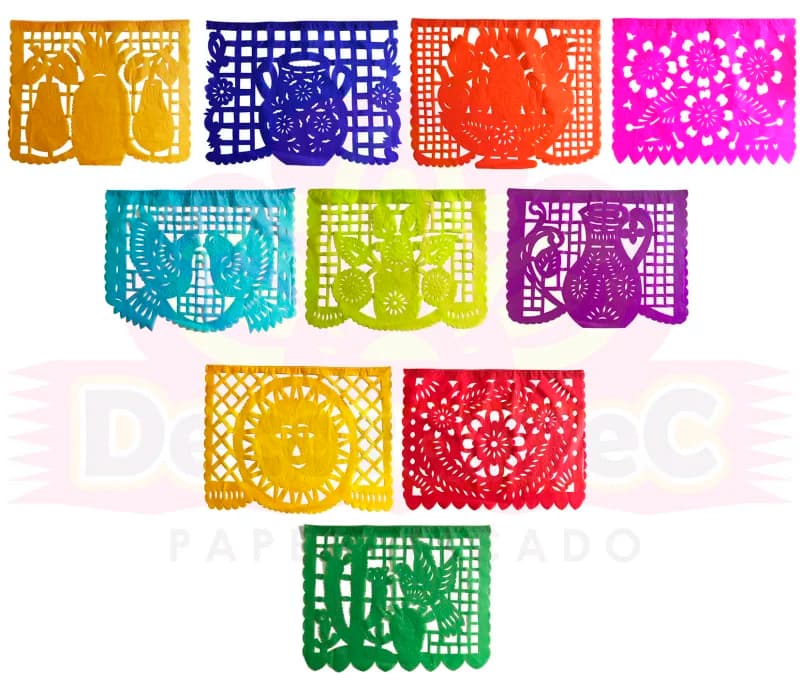 Papel Picado Enramada Tira Mexicana Lista para Envio
