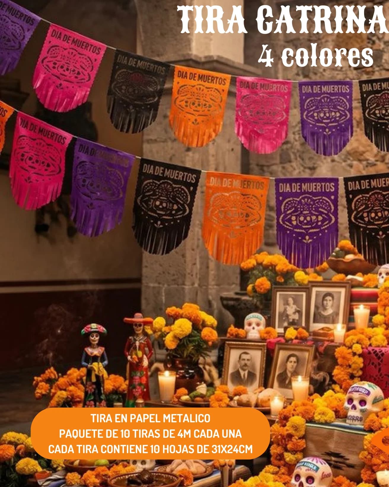 4 Colores - Día de Muertos (Papel Metalico) - Diseño